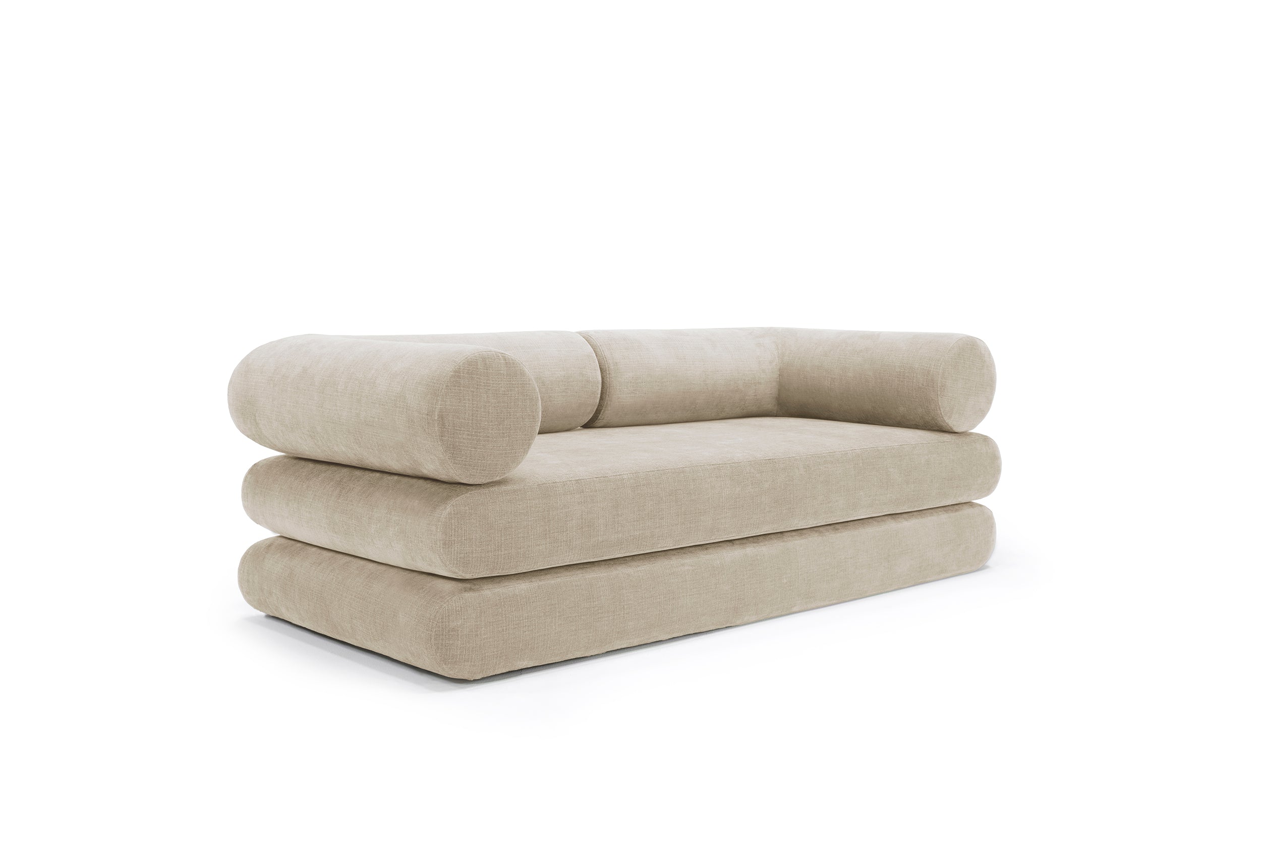 Circlus Daybed in Esina Almond — front view