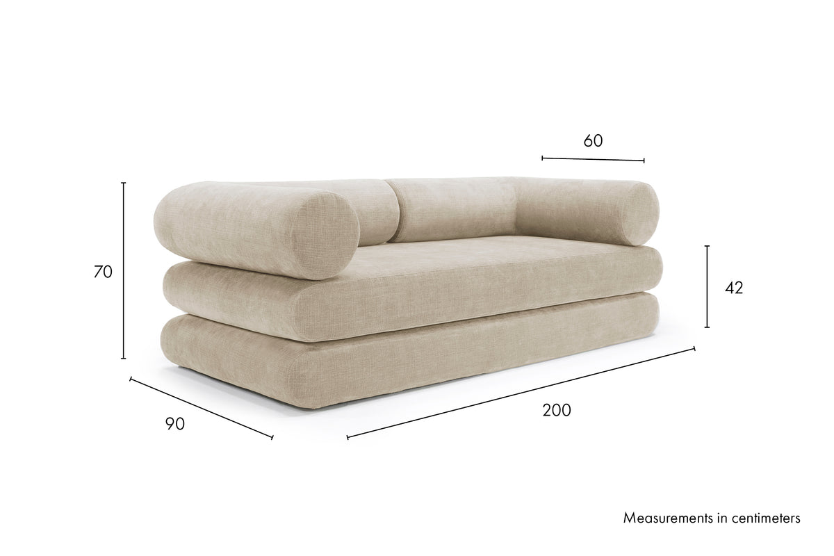 Circlus Daybed with L-Shaped Cushions sofa dimensions