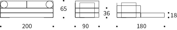Circlus Daybed — dimensions diagram