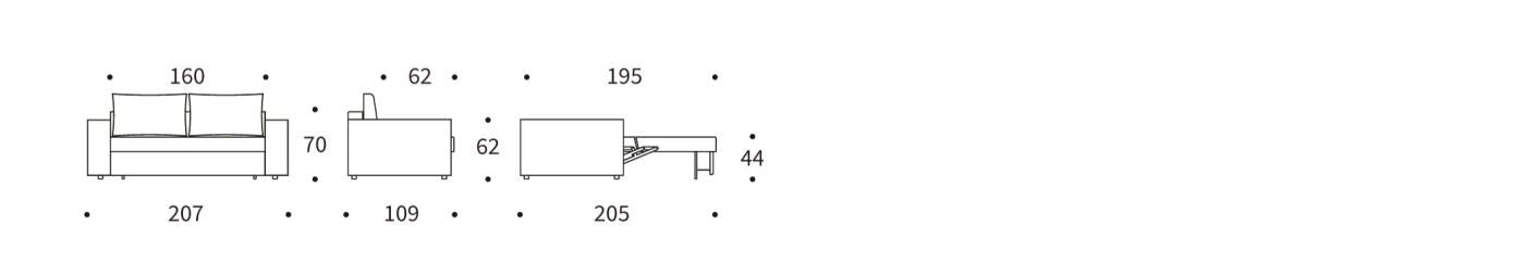 Neah 160 Standard Arms — dimensions diagram